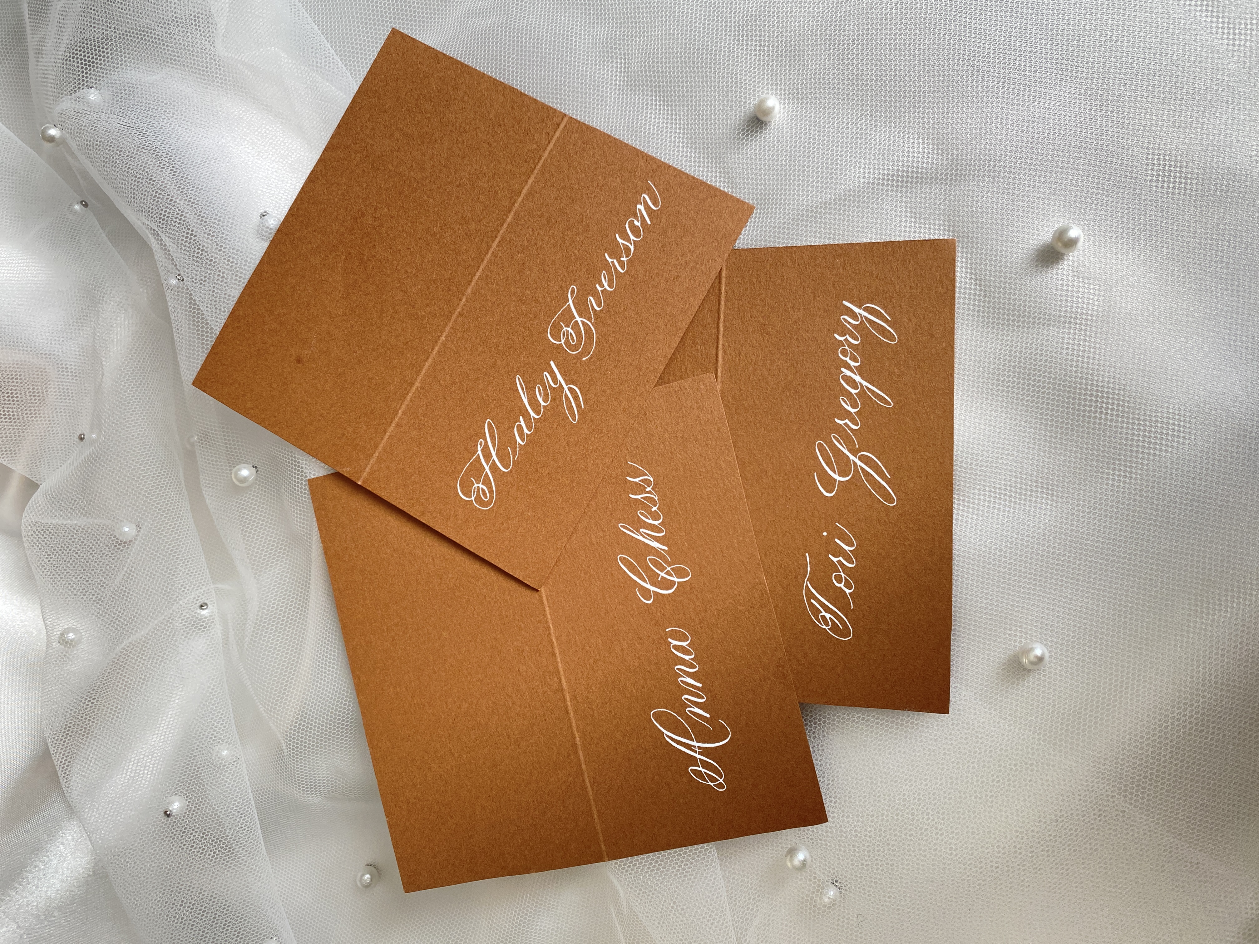 Brown placecards
