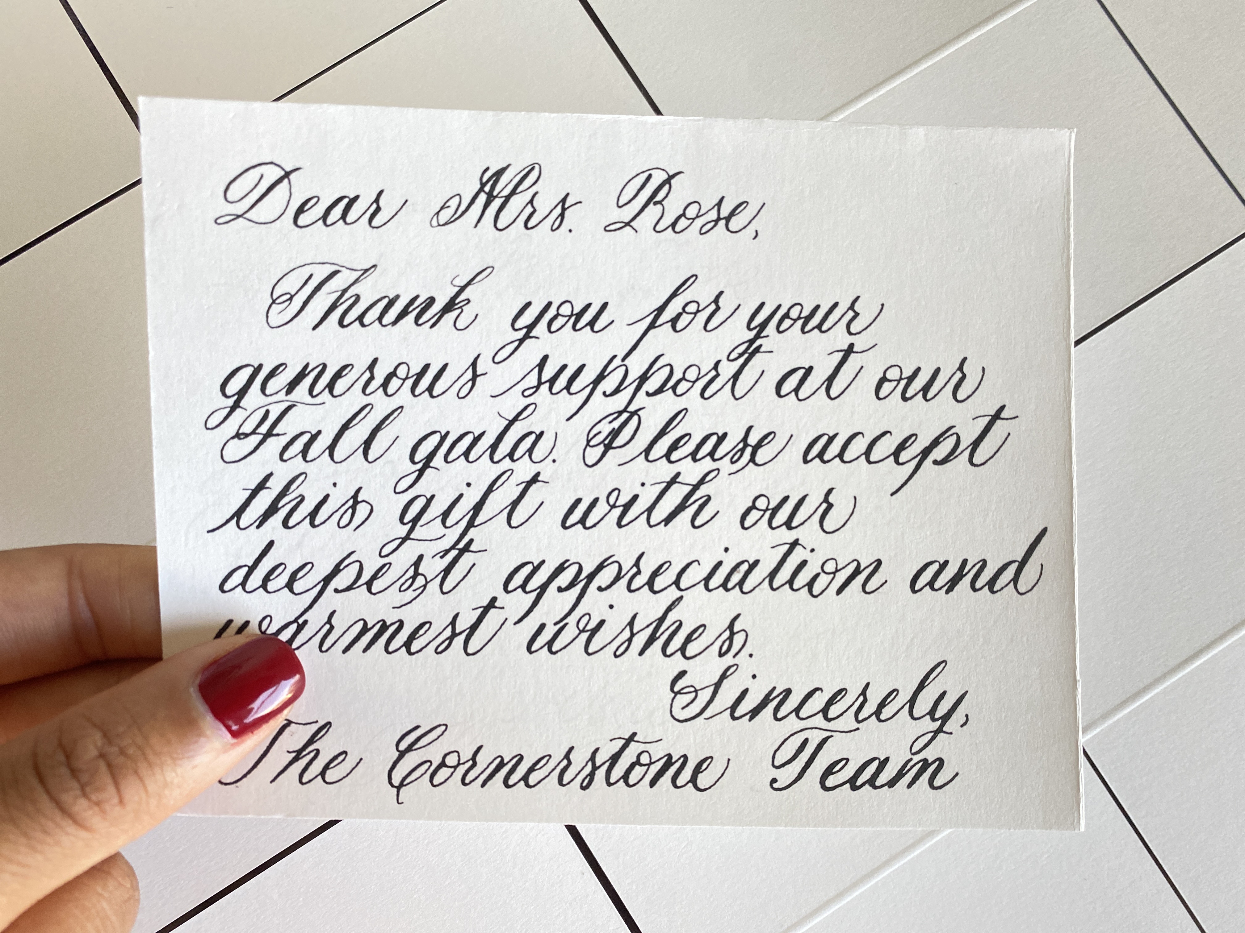 Hand-lettered note