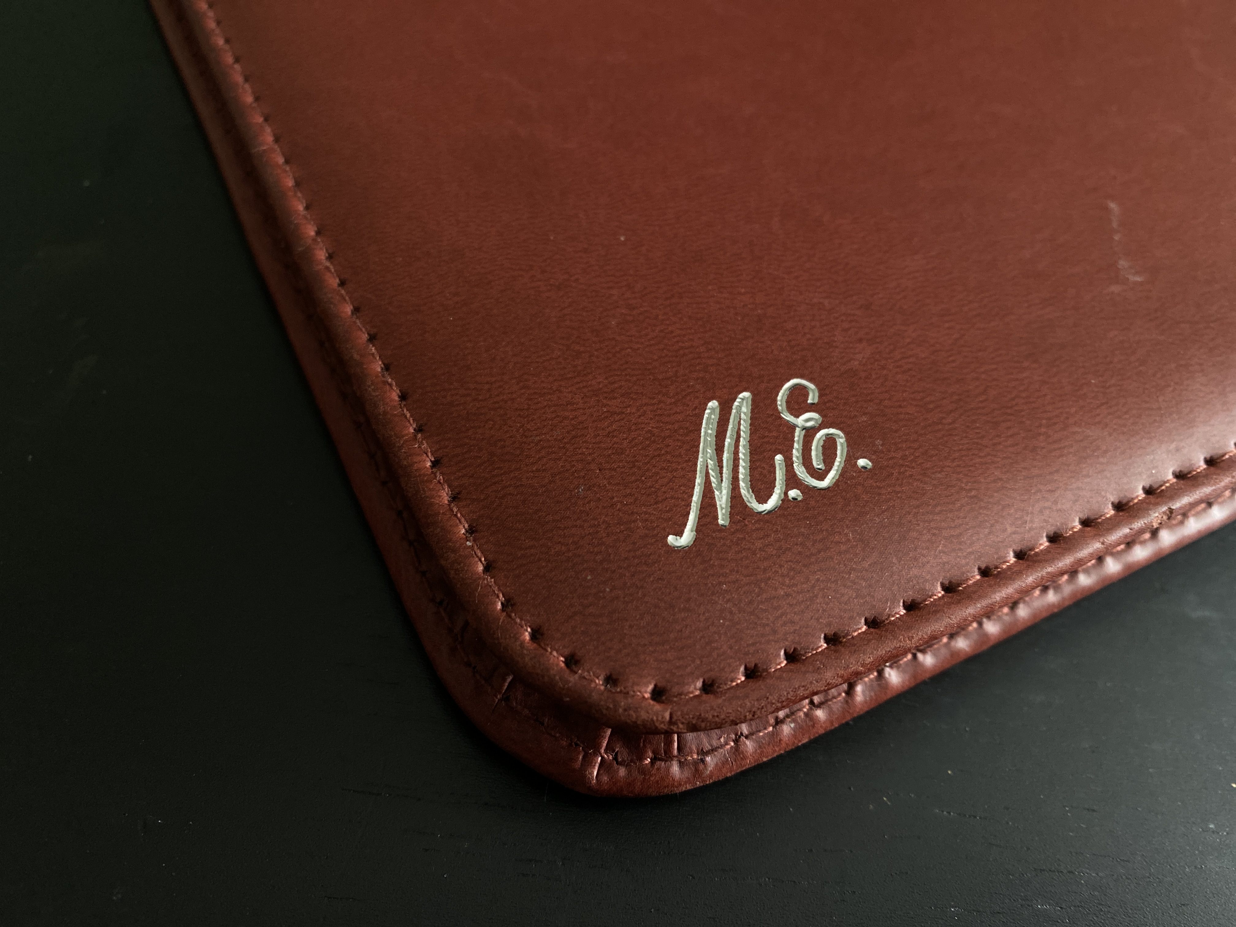 Heat foiled leather padfolio