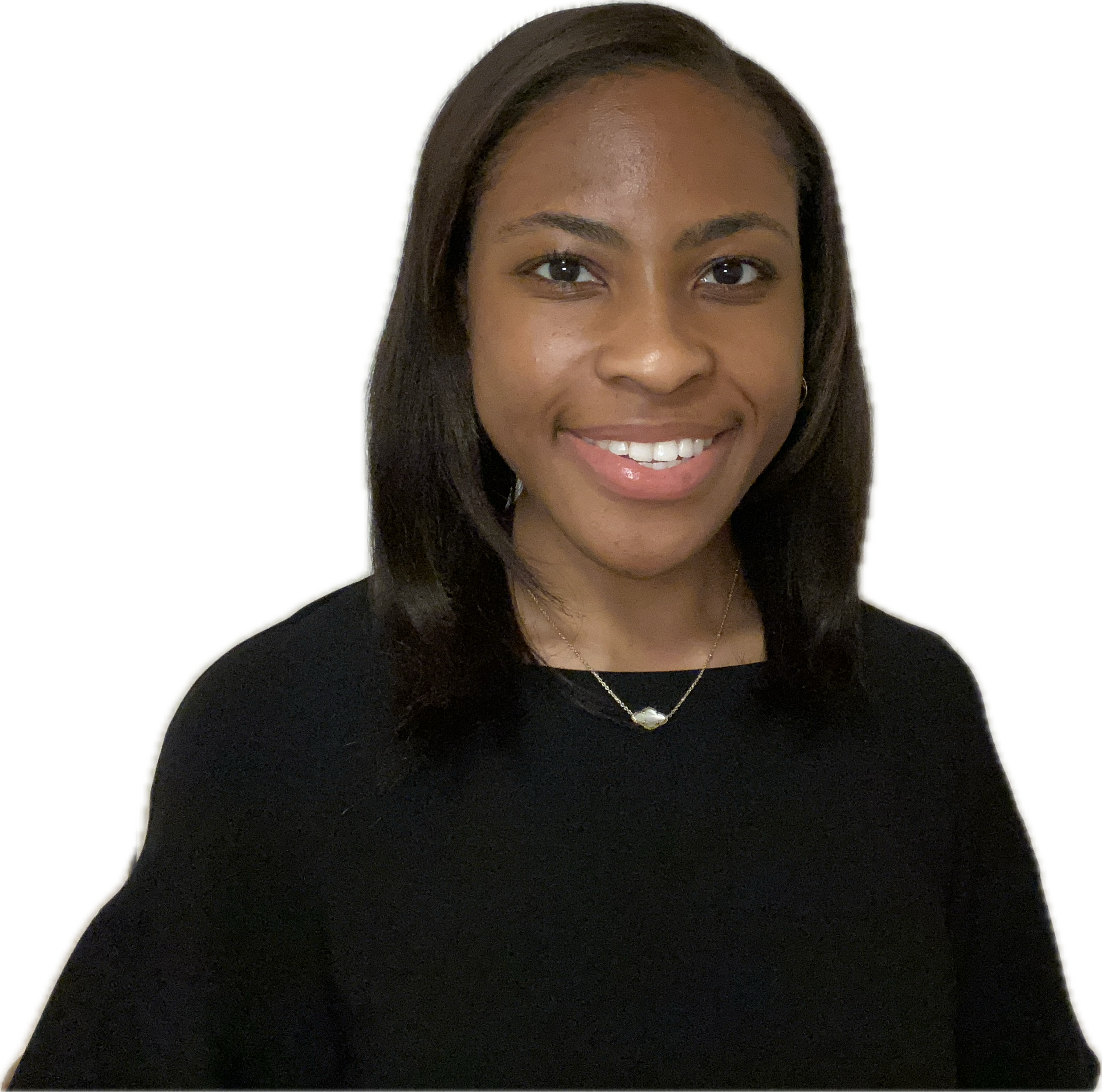Headshot of Woman in smiling in black blouse