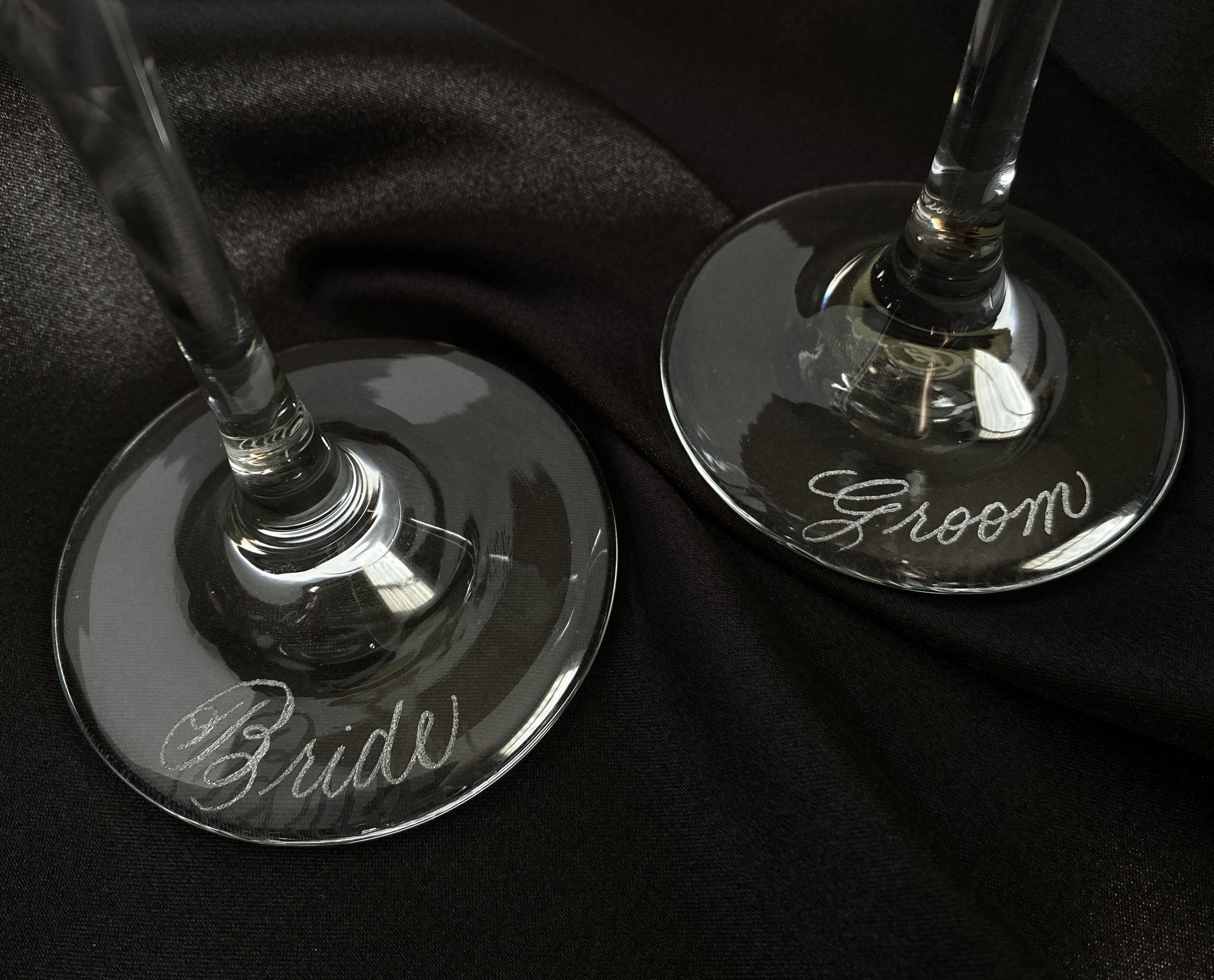 Engraved wine glasses